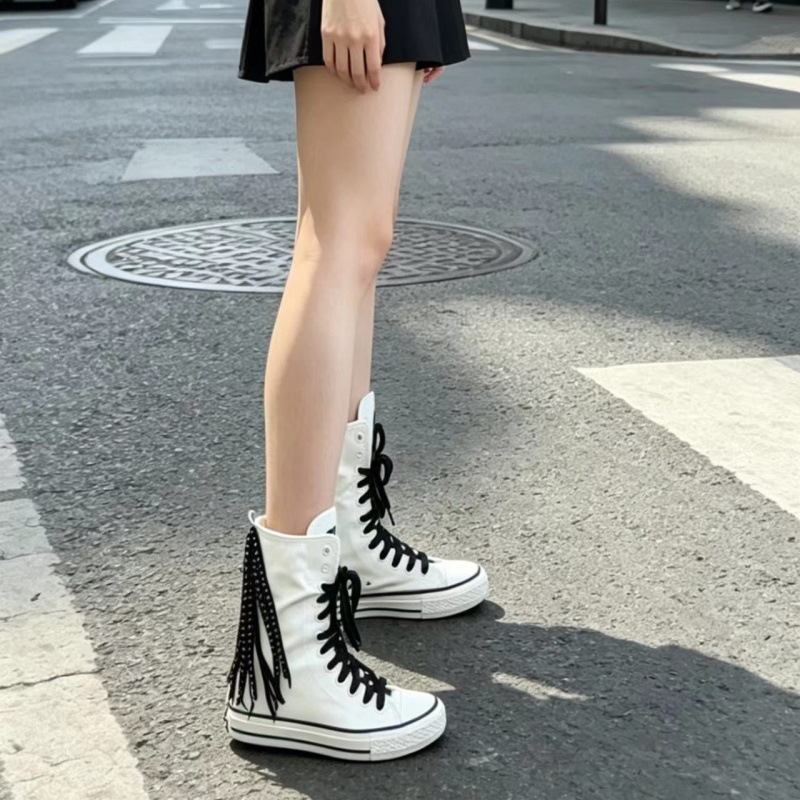 أحذية قماشية نسائية جديدة متوس - مراجعة Sewing Front Zipper وسعره