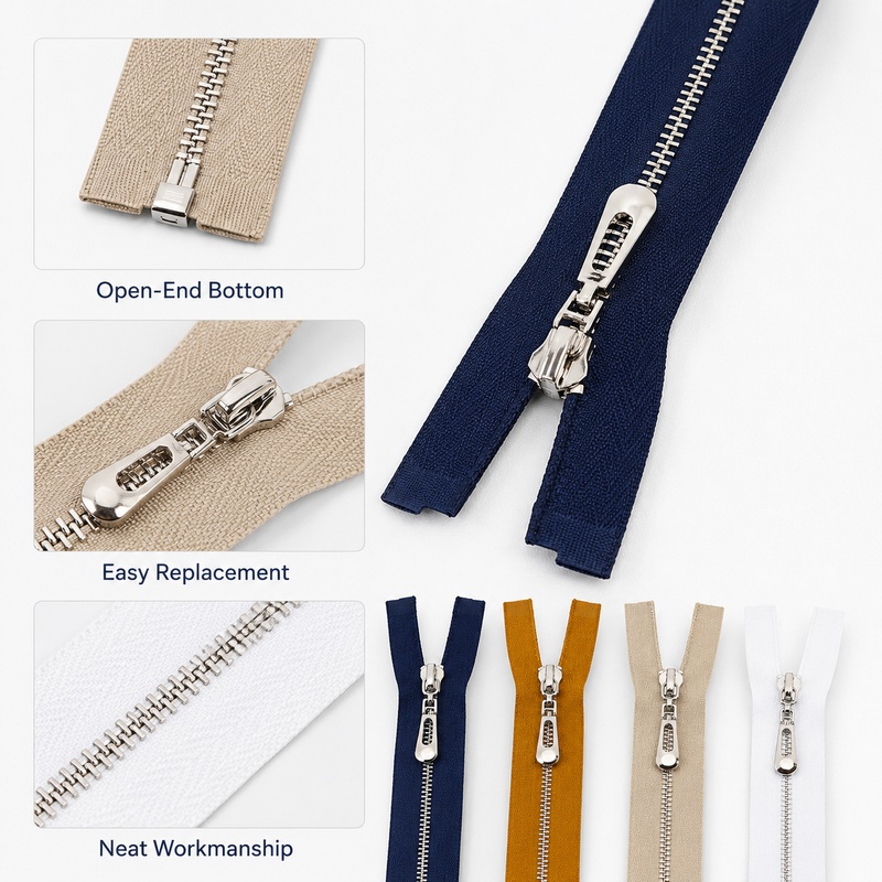 5 قطع 3 #   سحاب معدني مفتوح ا - مراجعة Sewing Front Zipper وسعره